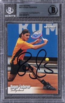 2003 NetPro #90 Roger Federer Signed Rookie Card - BGS Authentic 